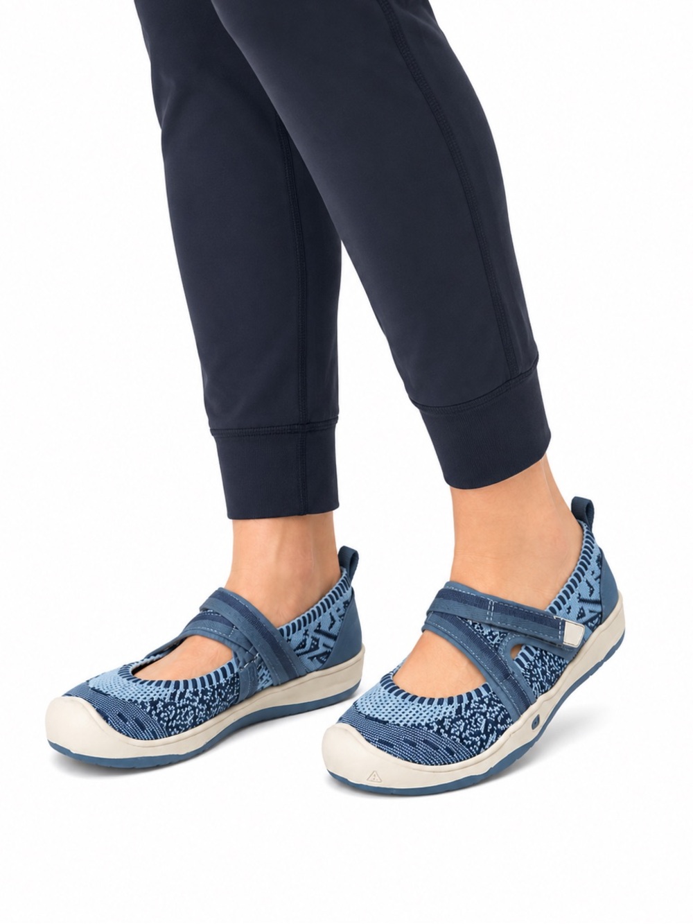 Size 5 KEEN Women’s Moxie Sport MJ Knit Mary Jane Walking Shoes Blue